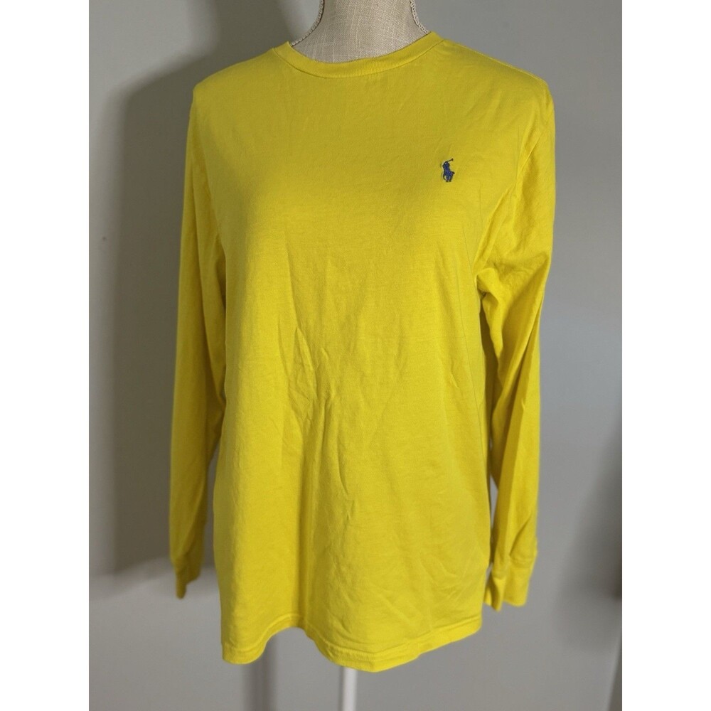 Polo Ralph Lauren Boys Yellow Cotton‎ Jersey Long Sleeve Tee Size XL